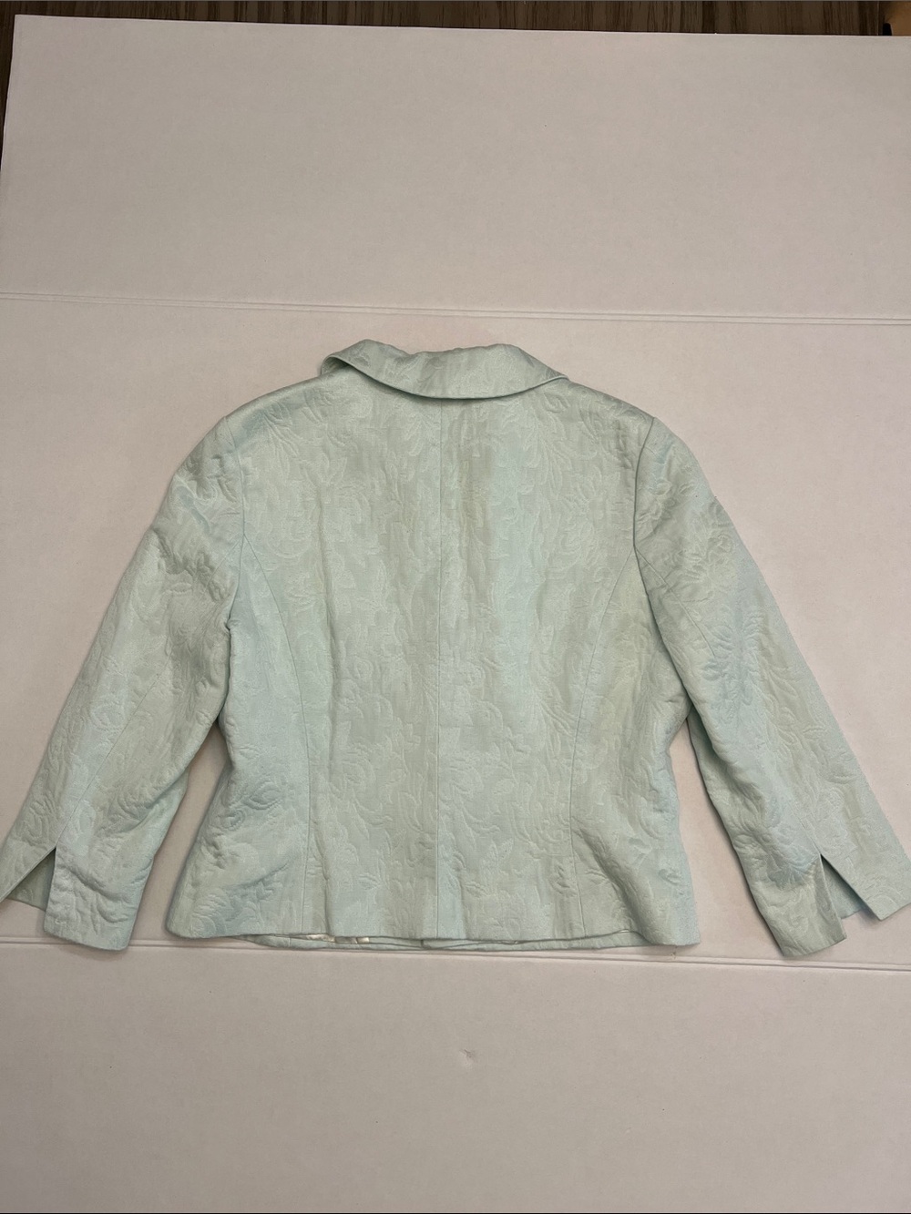 HALOGEN LIGHT GREEN COTTON FLORAL BLAZER SIZE LARGE - Picture 3 of 16